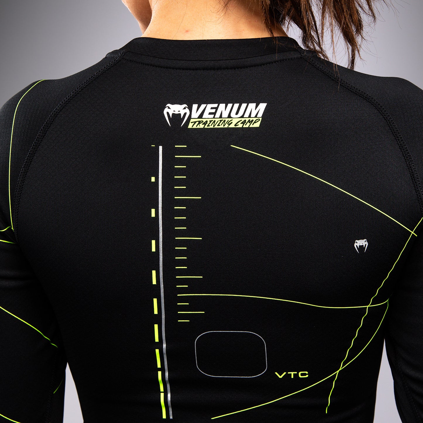 Venum Training Camp 4.0 Langarm Rashguard - Schwarz/Neongrün