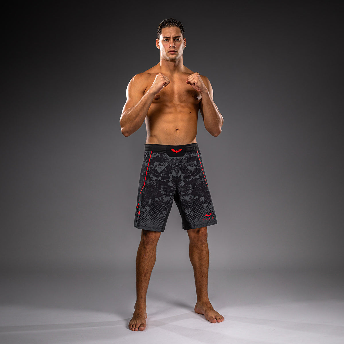 Venum x Batman Fightshorts - Schwarz/Grau/Rot