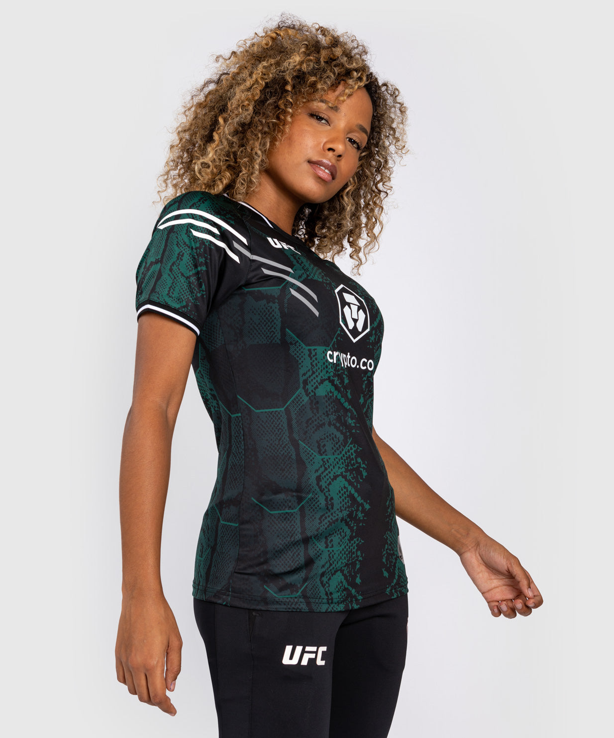 UFC Adrenaline by Venum Authentic Fight Night Women's Walkout Trikot - Emerald Edition - Grün/Schwarz