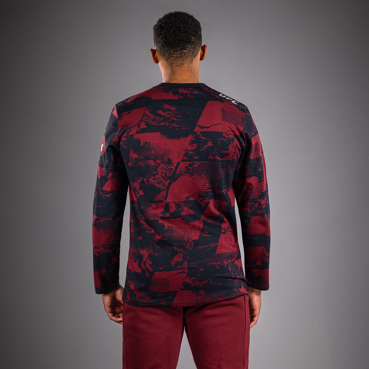 UFC Zenith by Venum Authentic Fight Week Langarm T-Shirt Herren - Marineblau/Burgunderrot/Silber