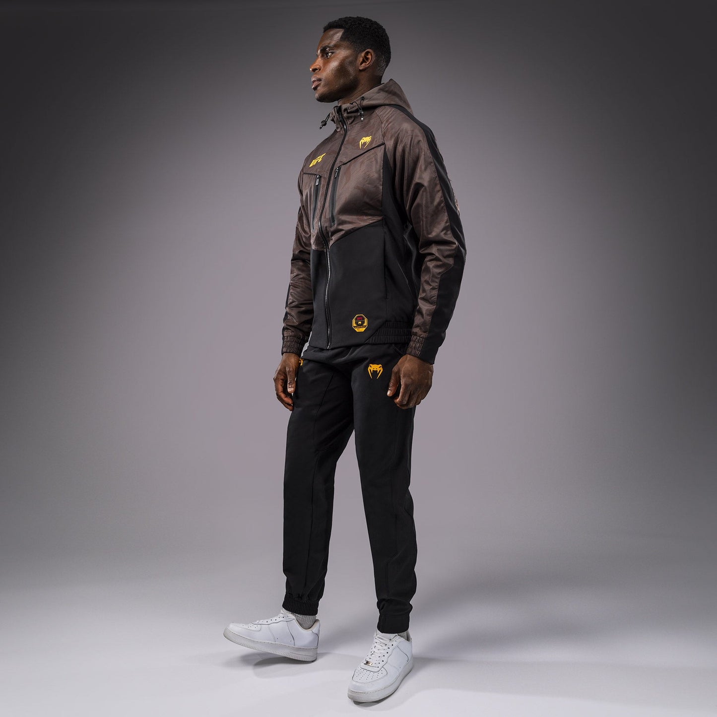 UFC Fusion by Venum Fight Week Herren Zip Hoodie - Erdiges Braun