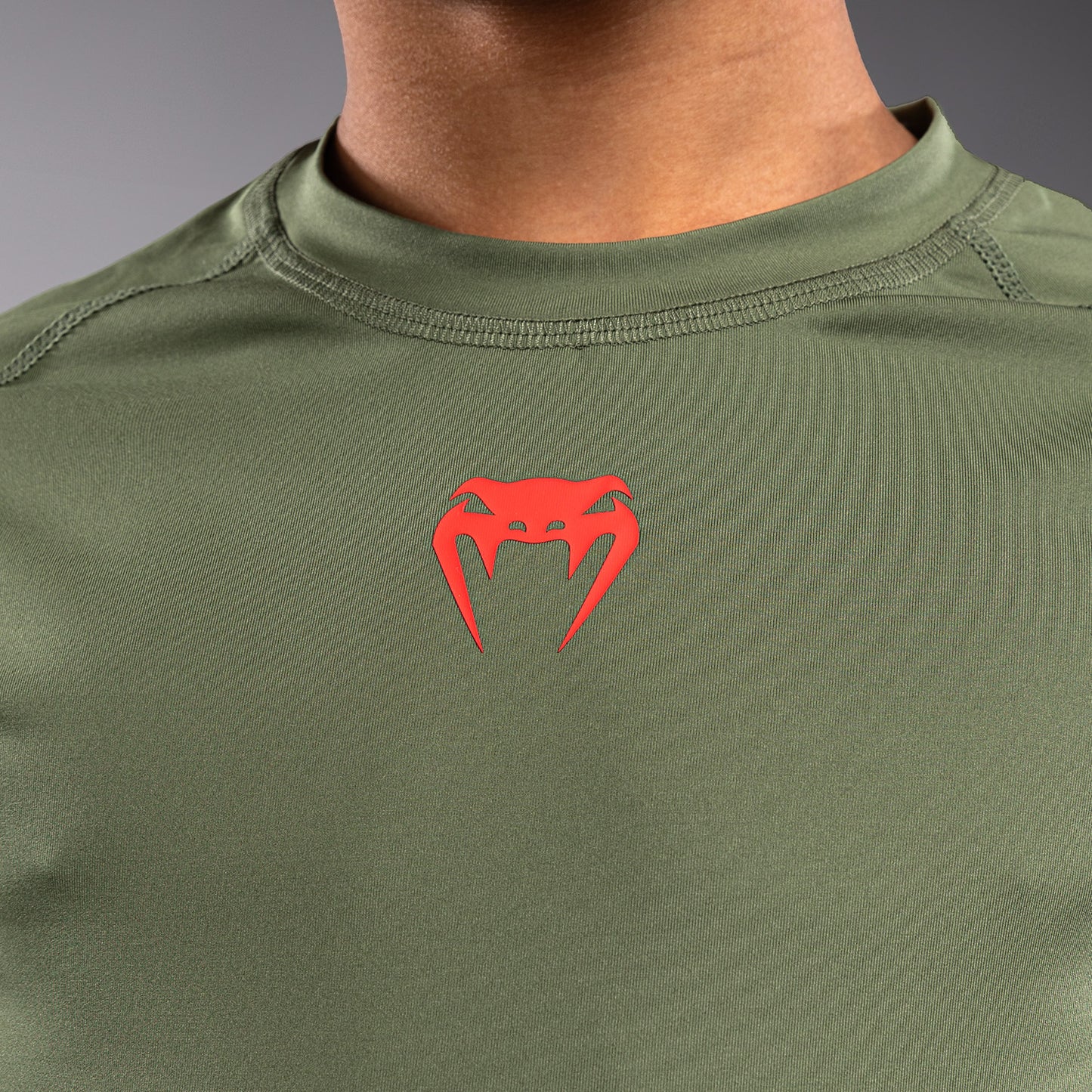 Venum Contender Kinder Rashguards Lange Ärmel - Army Green/Orange