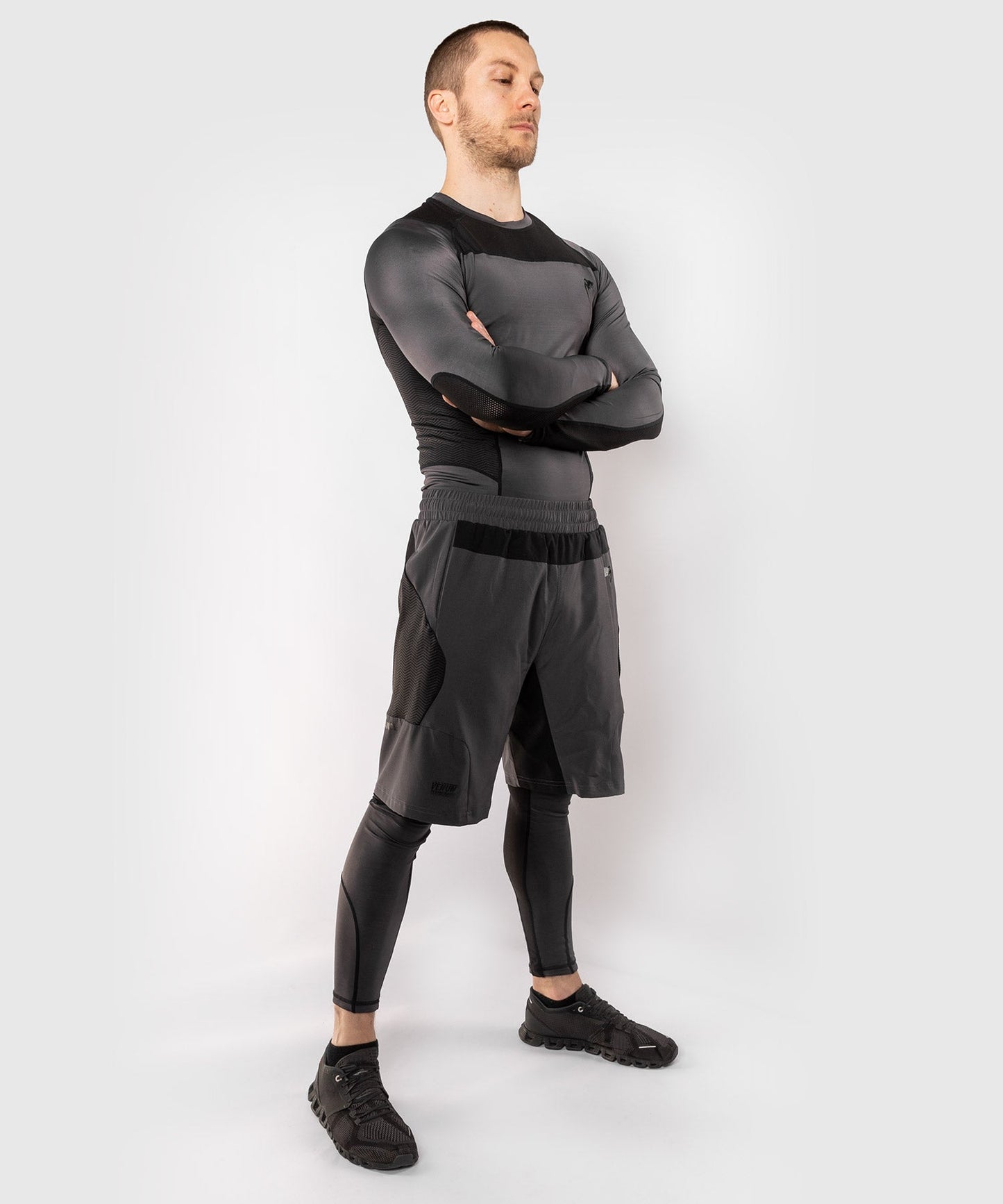Rashguard Venum G-Fit - Langarm - Grau/Schwarz