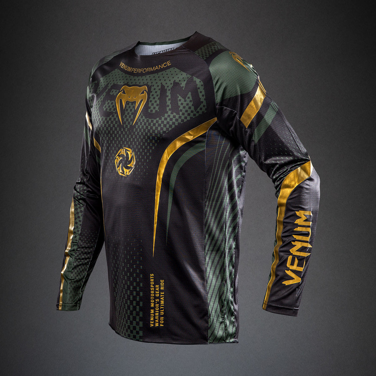 Venum MX Challenger Motorsports-Trikot - Schwarz/Grün/Gold