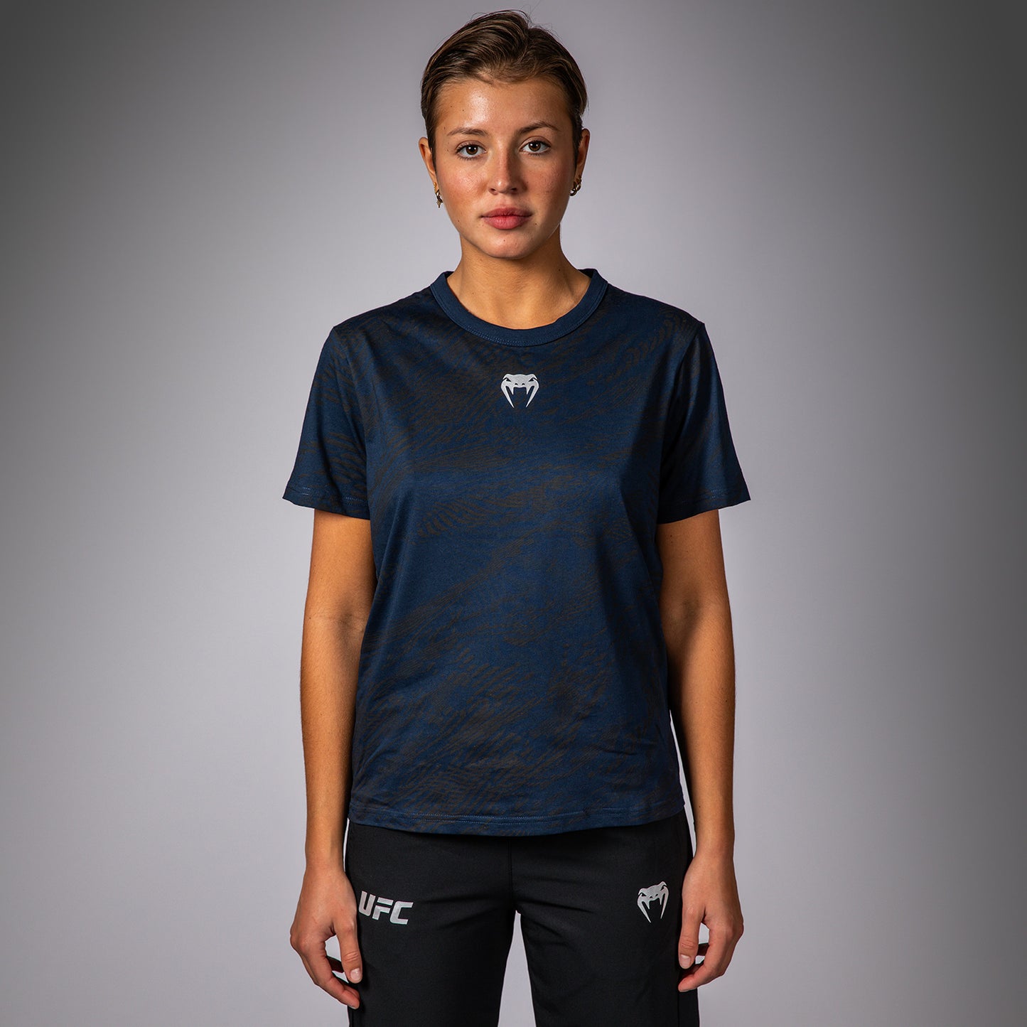 UFC Fusion by Venum Fight Week Damen Kurzarm Baumwoll T-Shirt - Ozeanisches Blau