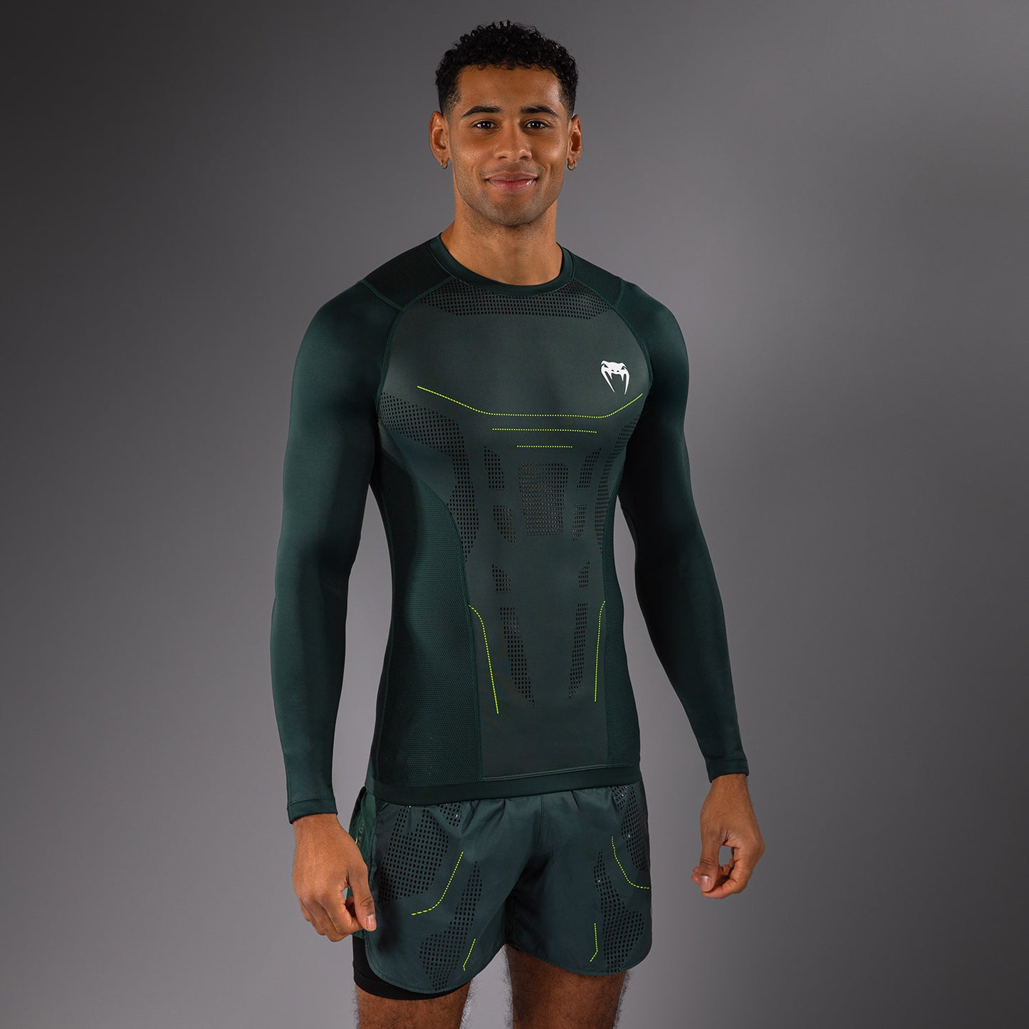 Venum Technical 3.0 Langarm Rashguard - Waldgrün