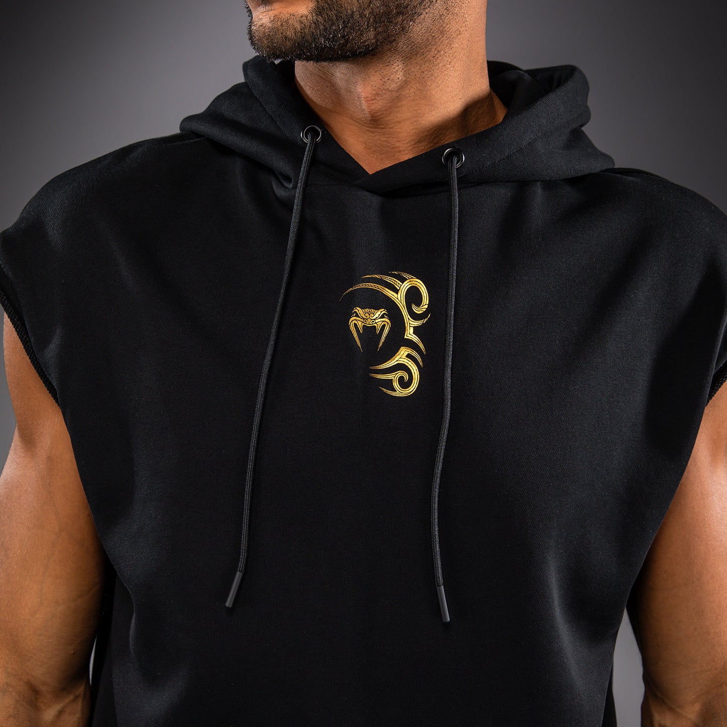 Venum x Mike Tyson Tiger Ärmelloser Kapuzenpullover - Schwarz/Gold