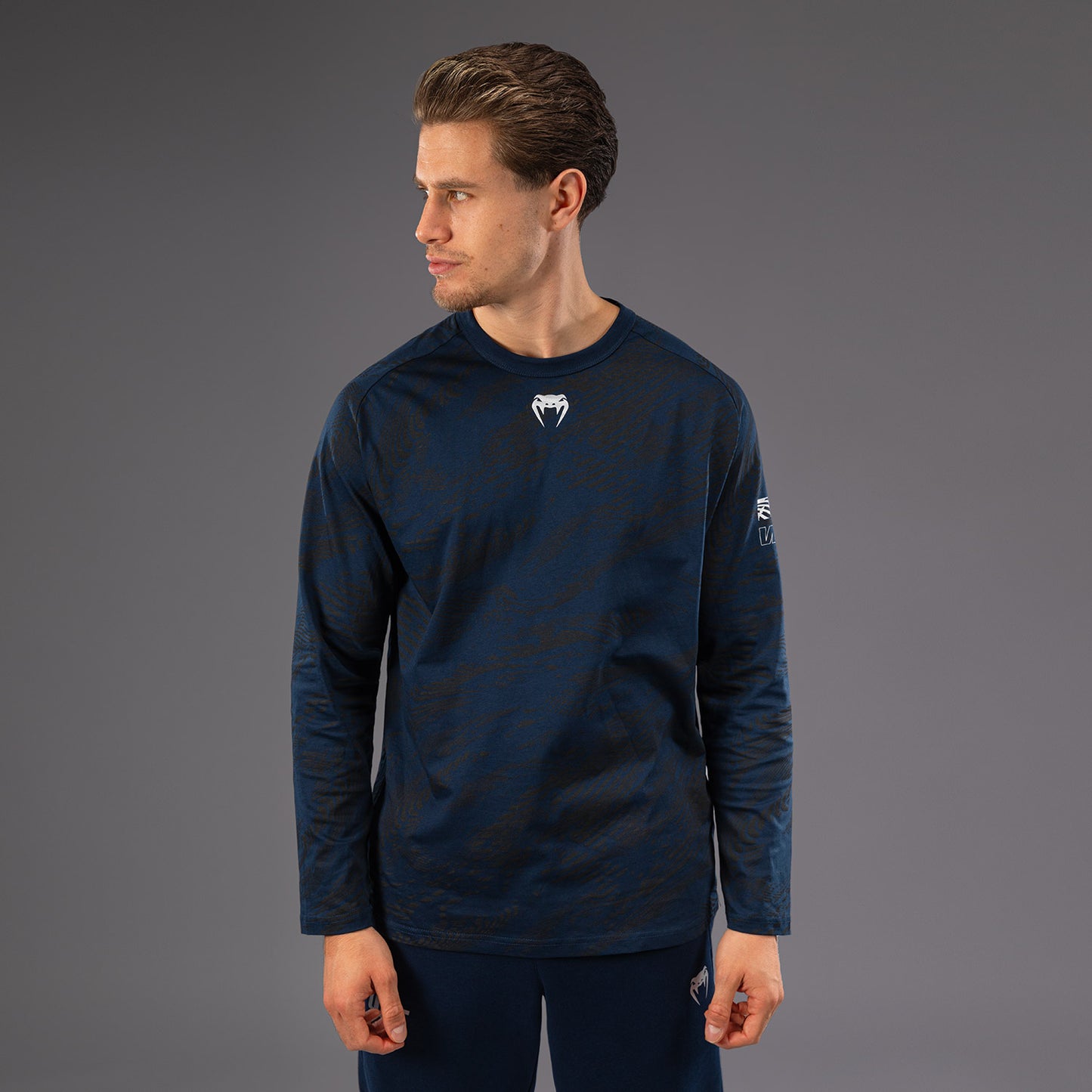 UFC Fusion by Venum Fight Week Herren Langarm T-Shirt - Ozeanisches Blau