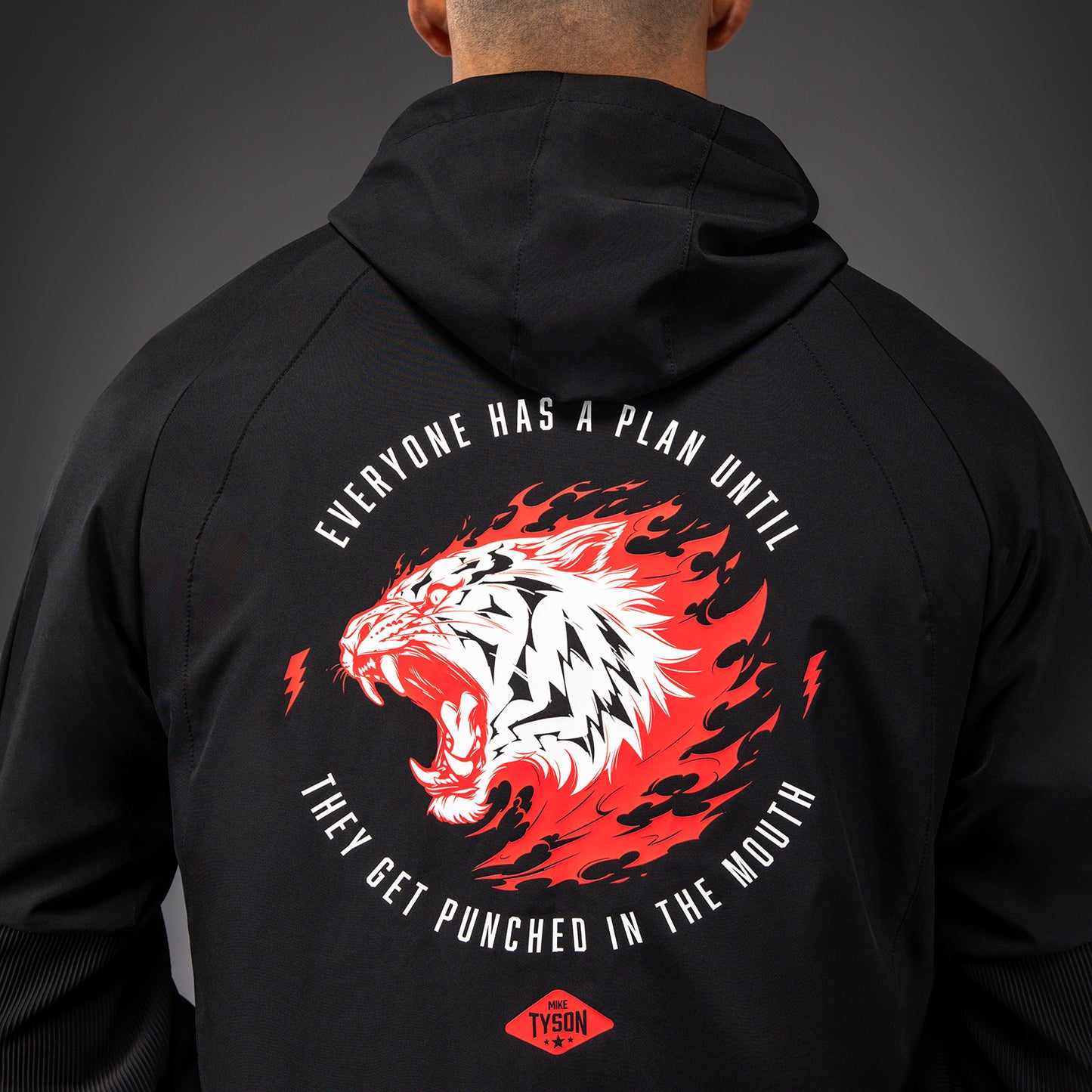 Venum x Mike Tyson Tiger Trackjacke - Tiefes Tiefschwarz/Intensives Rot