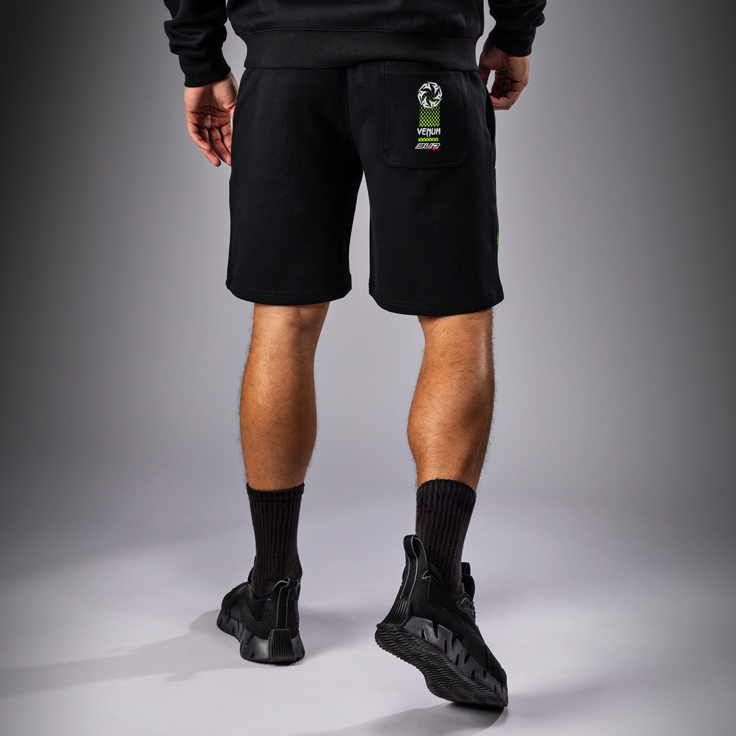 Venum x Bud Racing Herren Baumwoll-Shorts - Schwarz/Weiß/Limettengrün