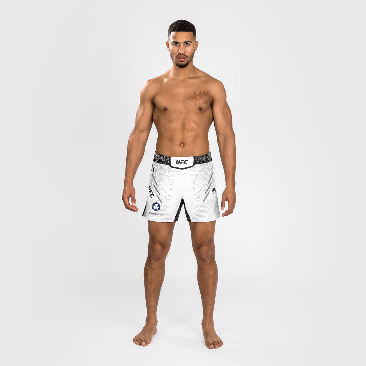 UFC Adrenaline by Venum Personalisierte Authentic Fight Night Herren-Kampfshort - Kurze Passform - Weiß