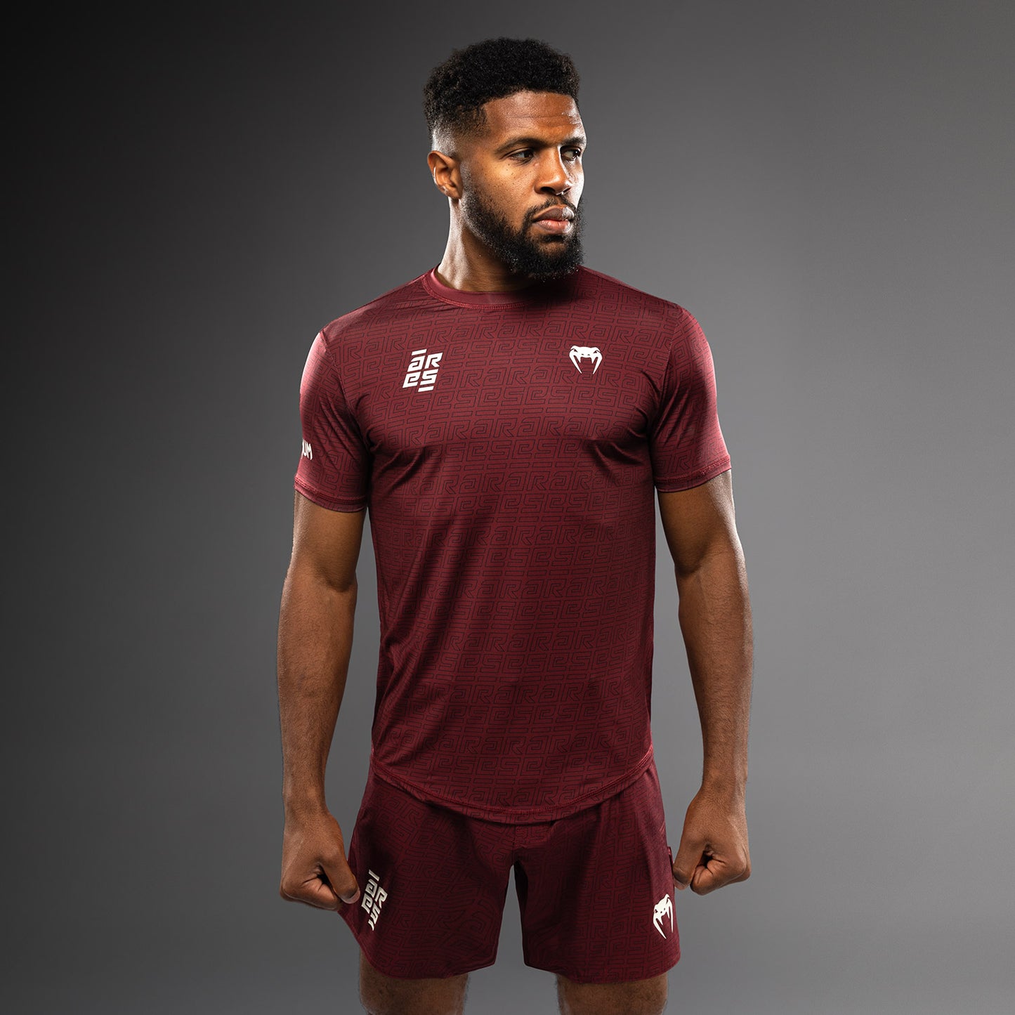 Venum x Ares Herren Dry-Tech T-shirt - Burgunder