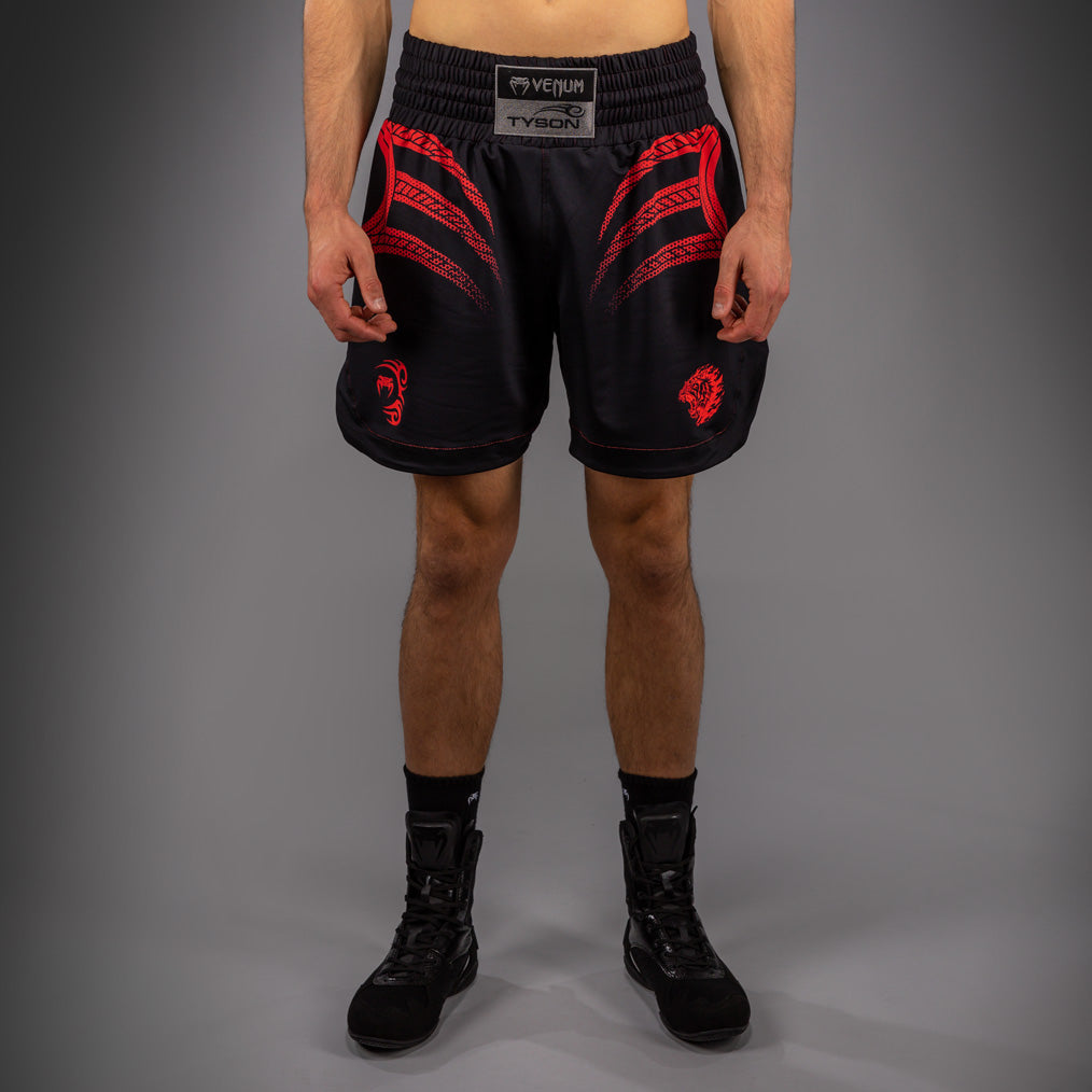 Venum x Mike Tyson Tiger Boxshorts - Tiefschwarz/Intensivrot