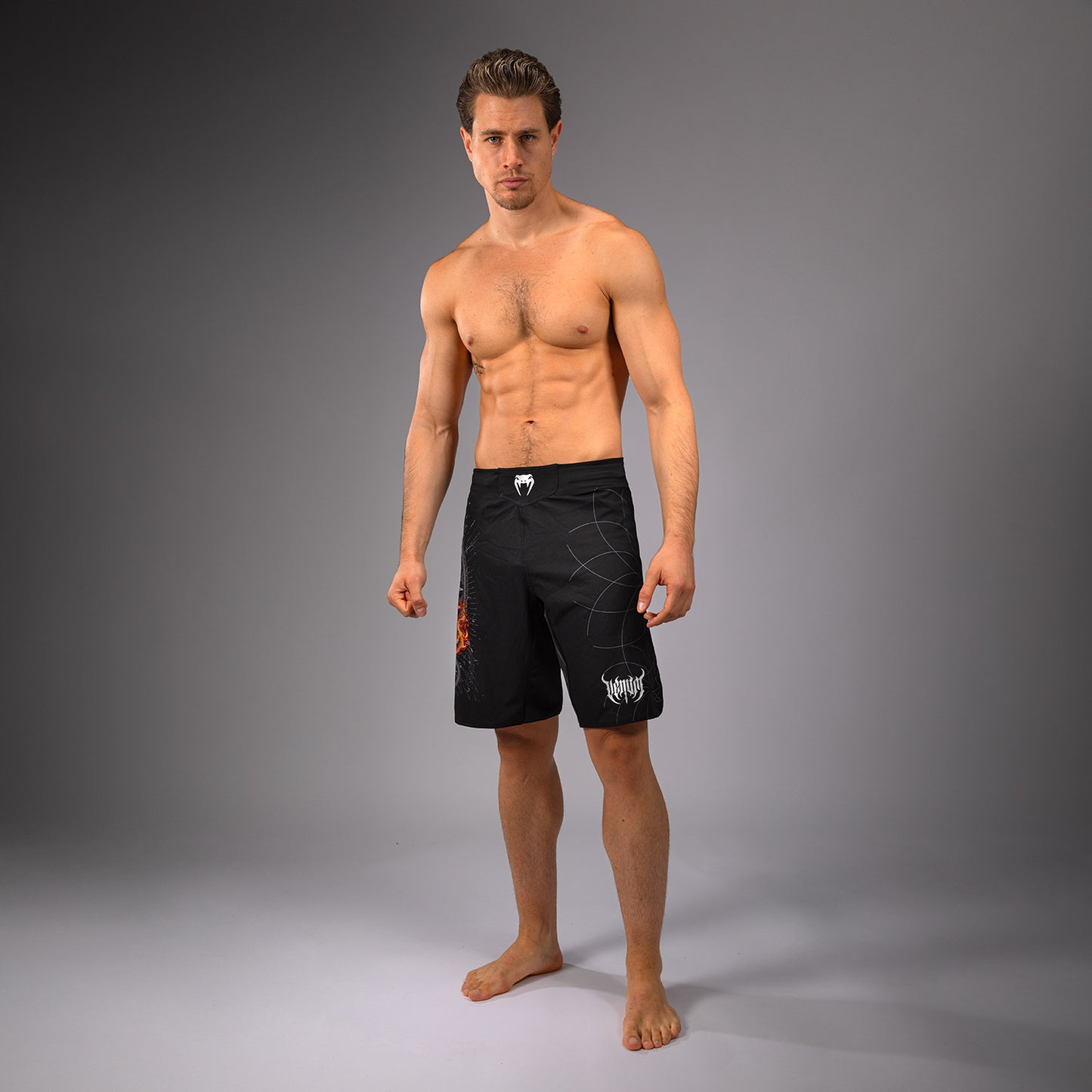 Venum Gladiator 5.0 Fight Shorts für Männer - Schwarz/Silber