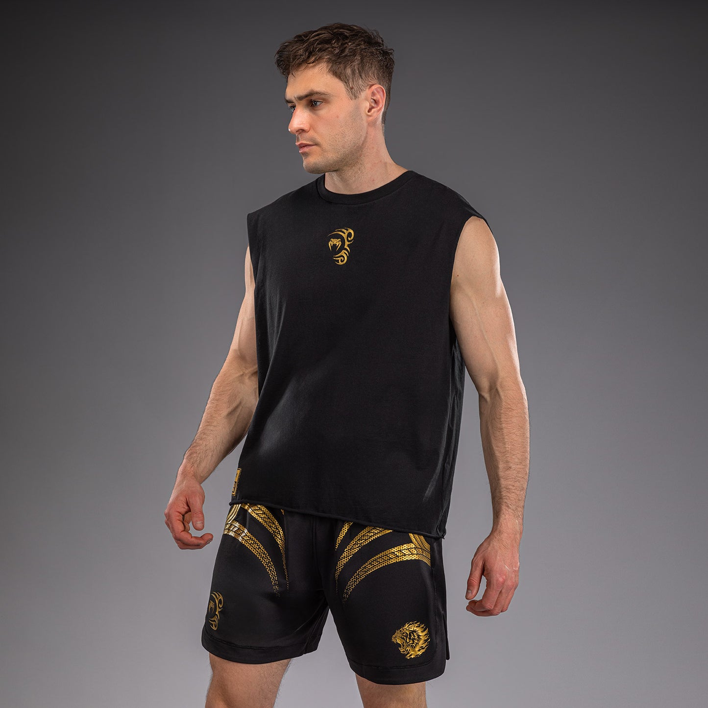 Venum x Mike Tyson Tiger Ärmelloses T-Shirt - Schwarz/Gold