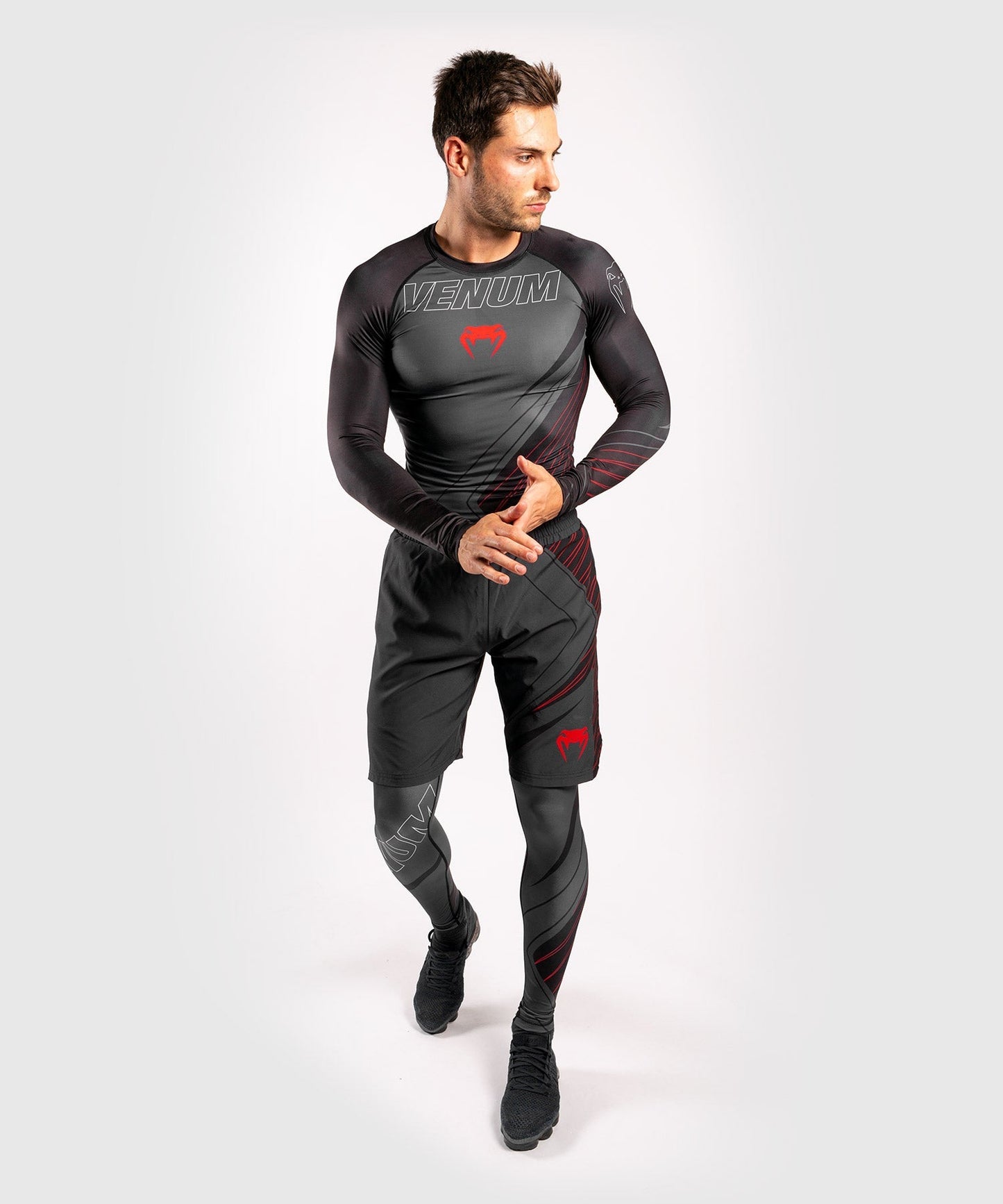Venum Contender 5.0 Rashguard - Lange Ärmel - Schwarz/Rot