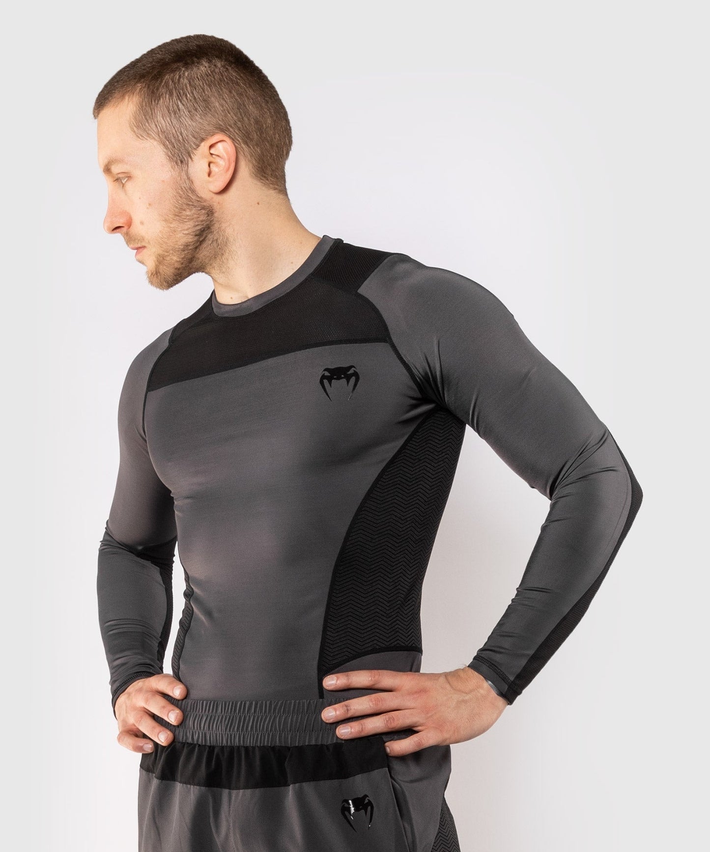 Rashguard Venum G-Fit - Langarm - Grau/Schwarz
