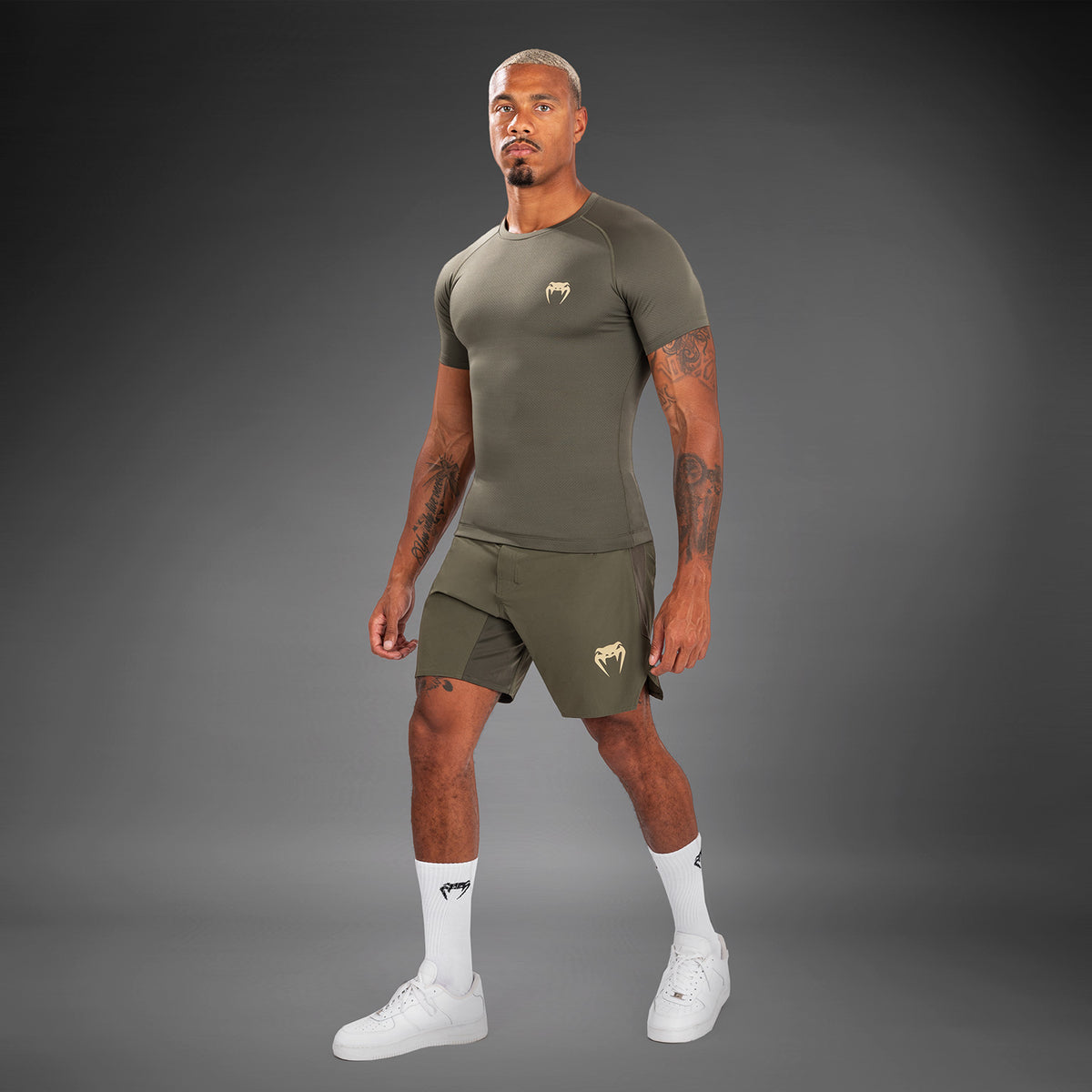 Venum Contender Herren Kurzarm Rashguard - Khaki
