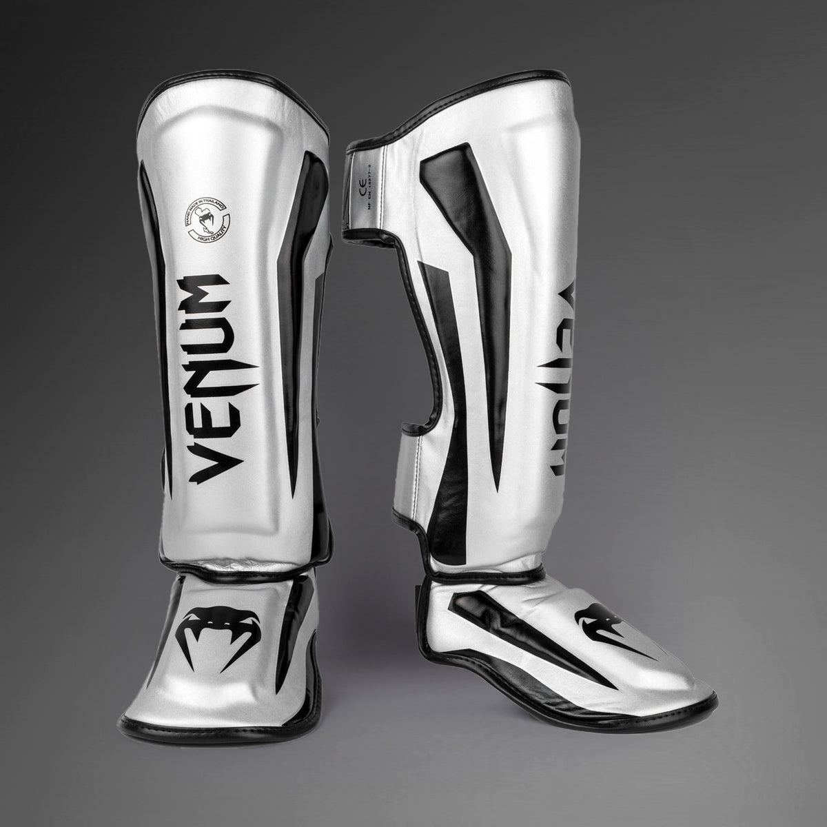 Venum Elite Standup Schienbeinschoner - Silber/Schwarz
