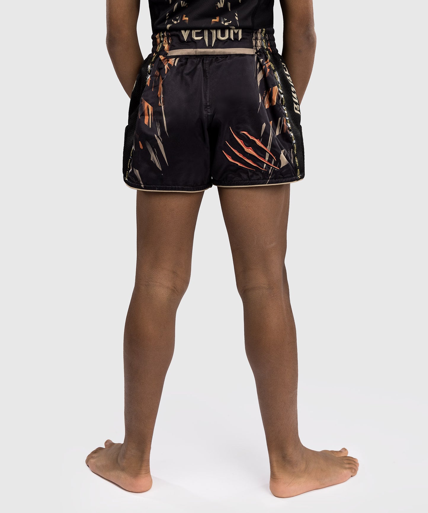 Venum Tiger Kinder Muay Thai Shorts - Schwarz/Neon Orange