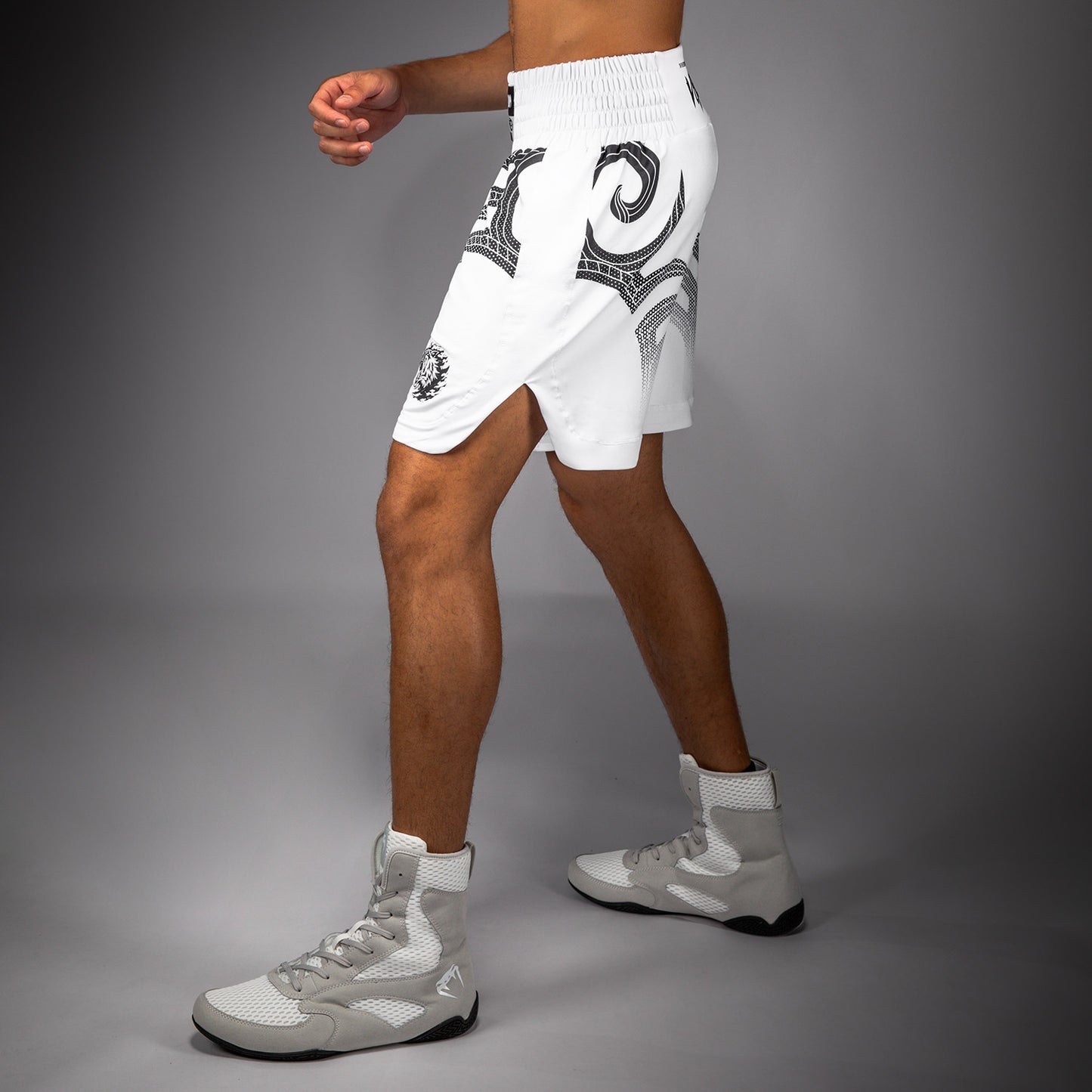 Venum x Mike Tyson Tiger Boxshorts - Optisch Weiß/Tiefschwarz
