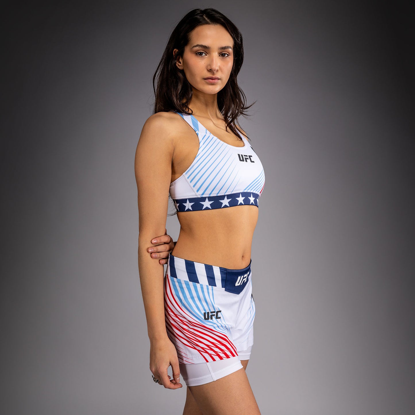 Official UFC Freedom 250 by Venum Authentic Fight Night Sport-BH für Damen - Weiß