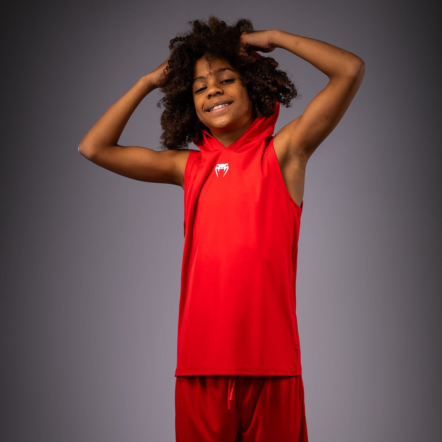 Venum Elite Ärmelloser Dry-Tech-Kapuzenpullover für Kinder - Rot