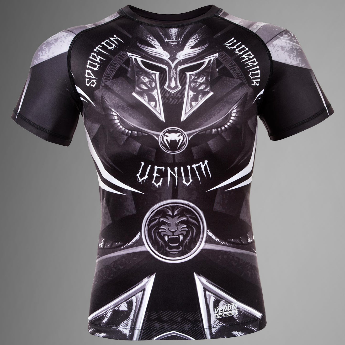 Venum Gladiator 3.0 Rashguard - Schwarz/Weiß - Kurzarm
