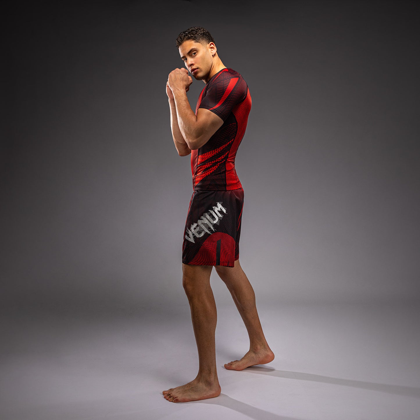 Venum Galactic 3.0 Kurzarm Rashguard - Rot/Silber