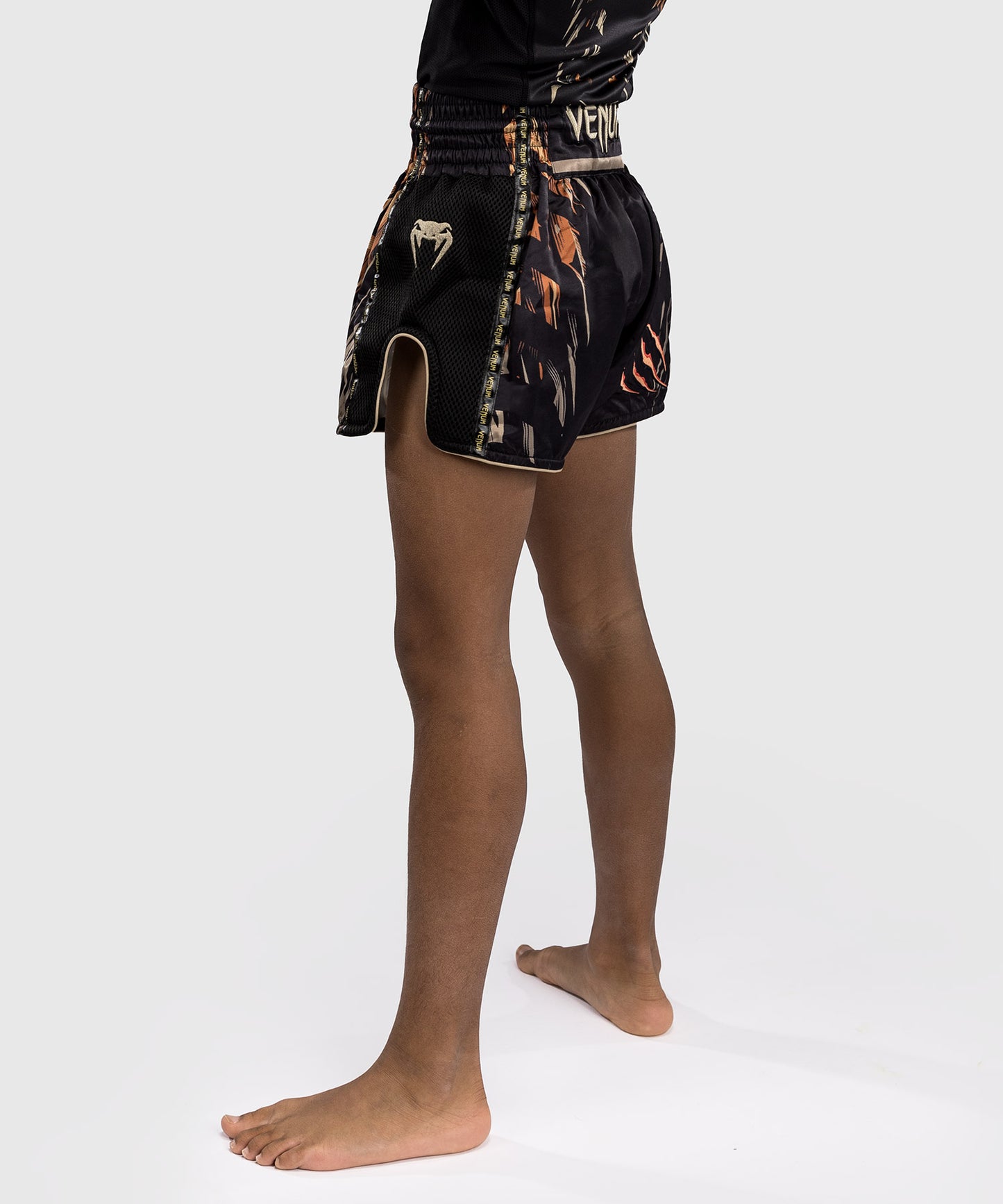 Venum Tiger Kinder Muay Thai Shorts - Schwarz/Neon Orange
