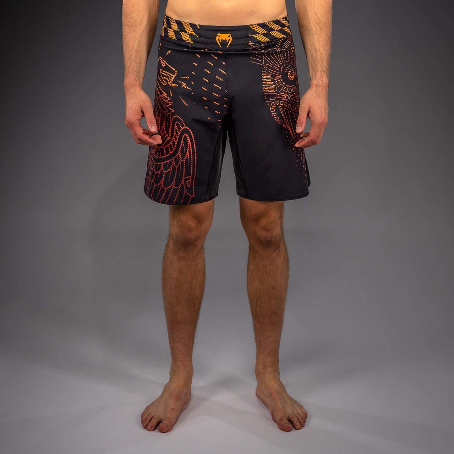 Venum Quetzal Fury Fightshorts - Schwarz/Fury Rot/Tangerine