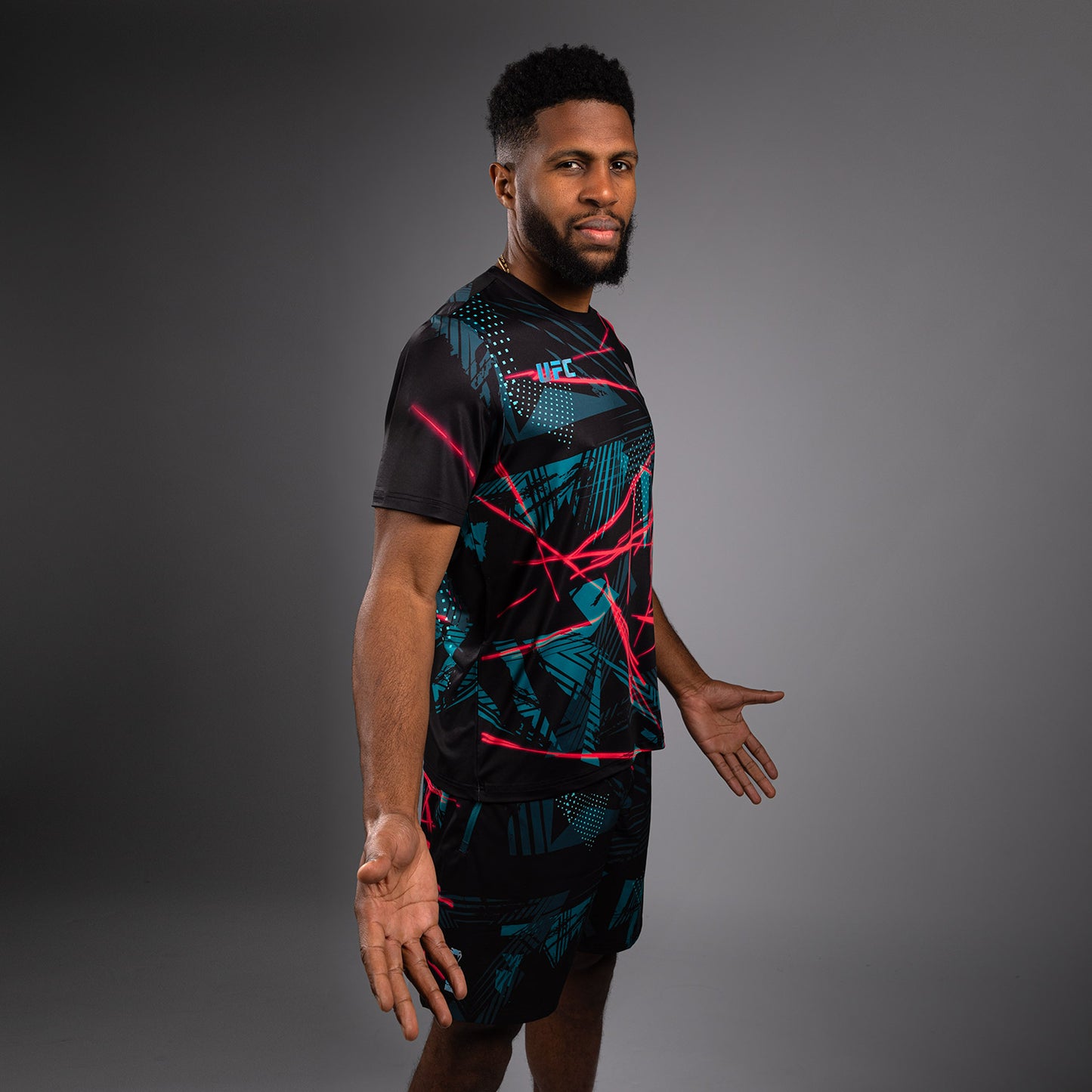 UFC Fusion By Venum Miami Edition Fight Week Dry-Tech T-Shirt für Männer - Schwarzes