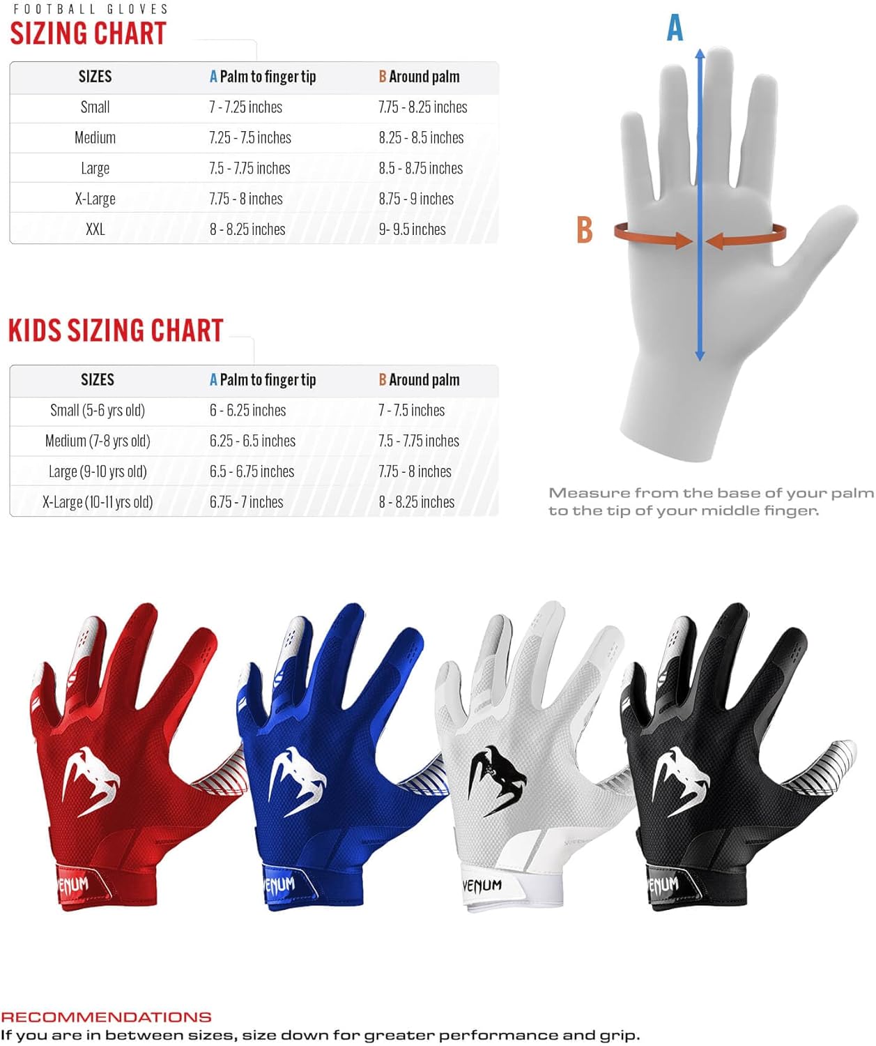 Venum Elite Football Handschuhe - Schwarz/Silber