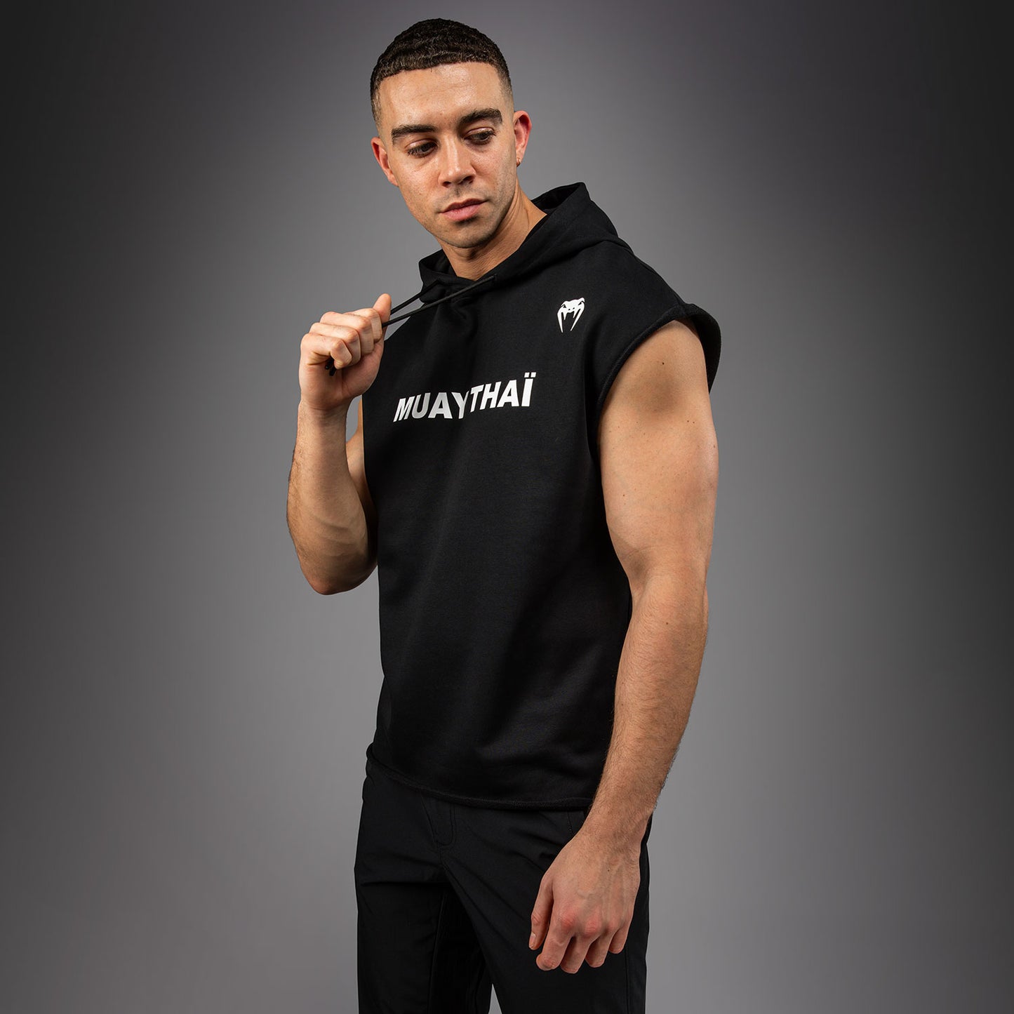 Venum Muay Thai VT Ärmelloser Hoodie - Schwarz/Weiß