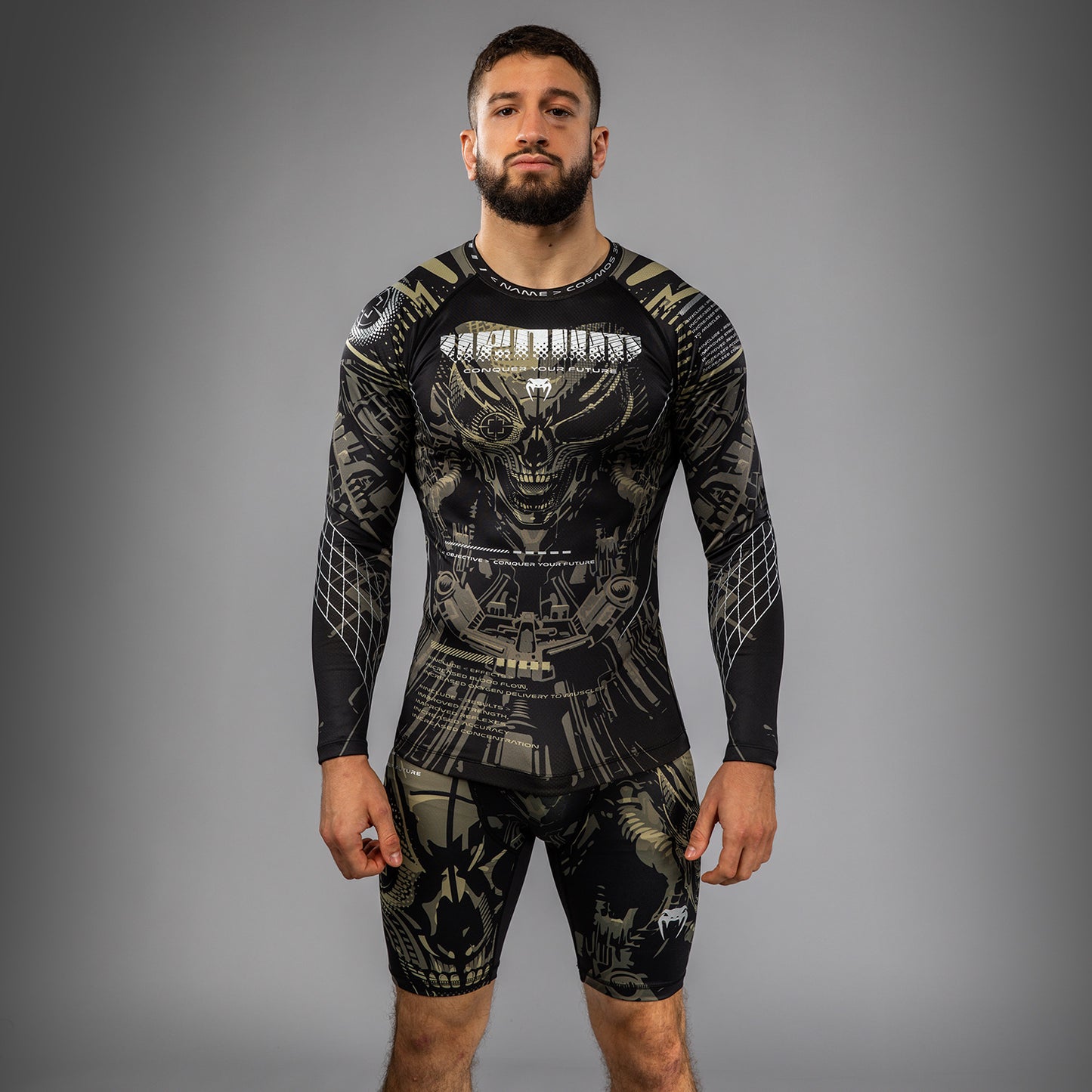 Venum Invader Langarm Rashguard - Schwarz/Sand