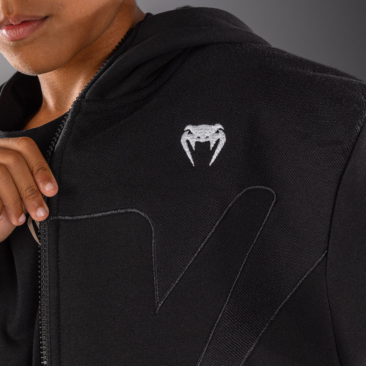 Venum Attack Fleece & Weave Kinder-Trainingsjacke - Schwarz