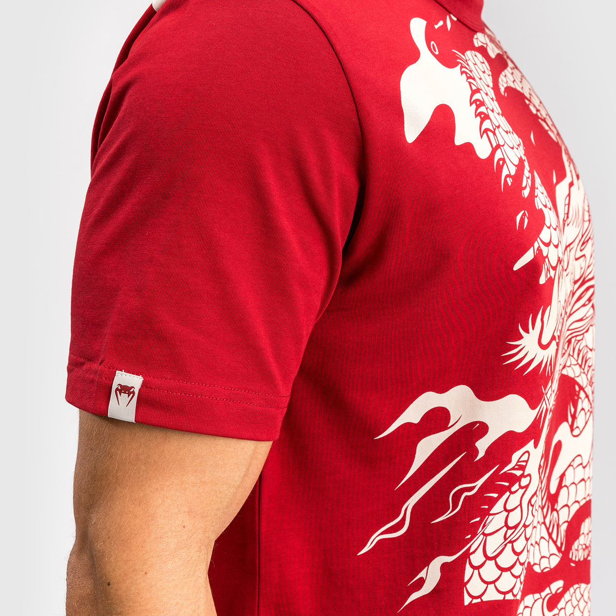Venum Dragon’s Flight Herren T-Shirt - Kirschrot/Cremeweiß
