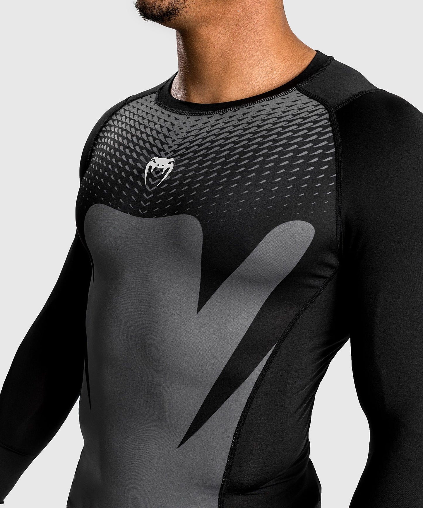 Venum Attack Herren Langarm Rashguard - Schwarz/Grau