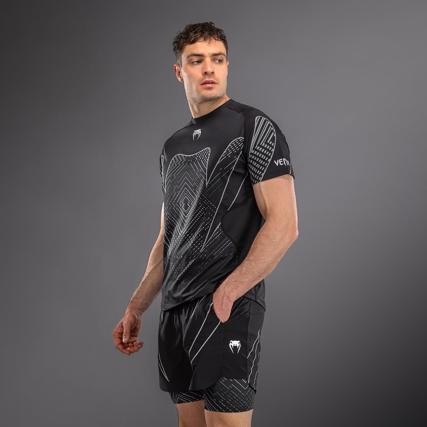 Venum Midnight Fury Dry-Tech-T-Shirt – Schwarz/Grau/Silber