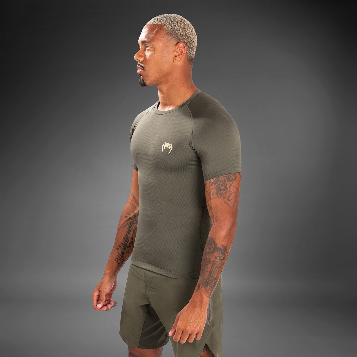 Venum Contender Herren Kurzarm Rashguard - Khaki
