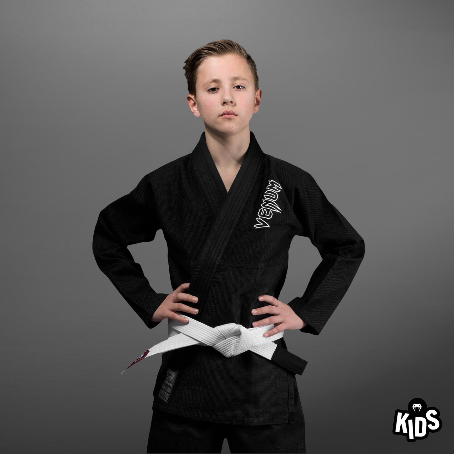 Venum Contender Kids BJJ Gi (Weißer Gürtel angeboten) - Schwarz