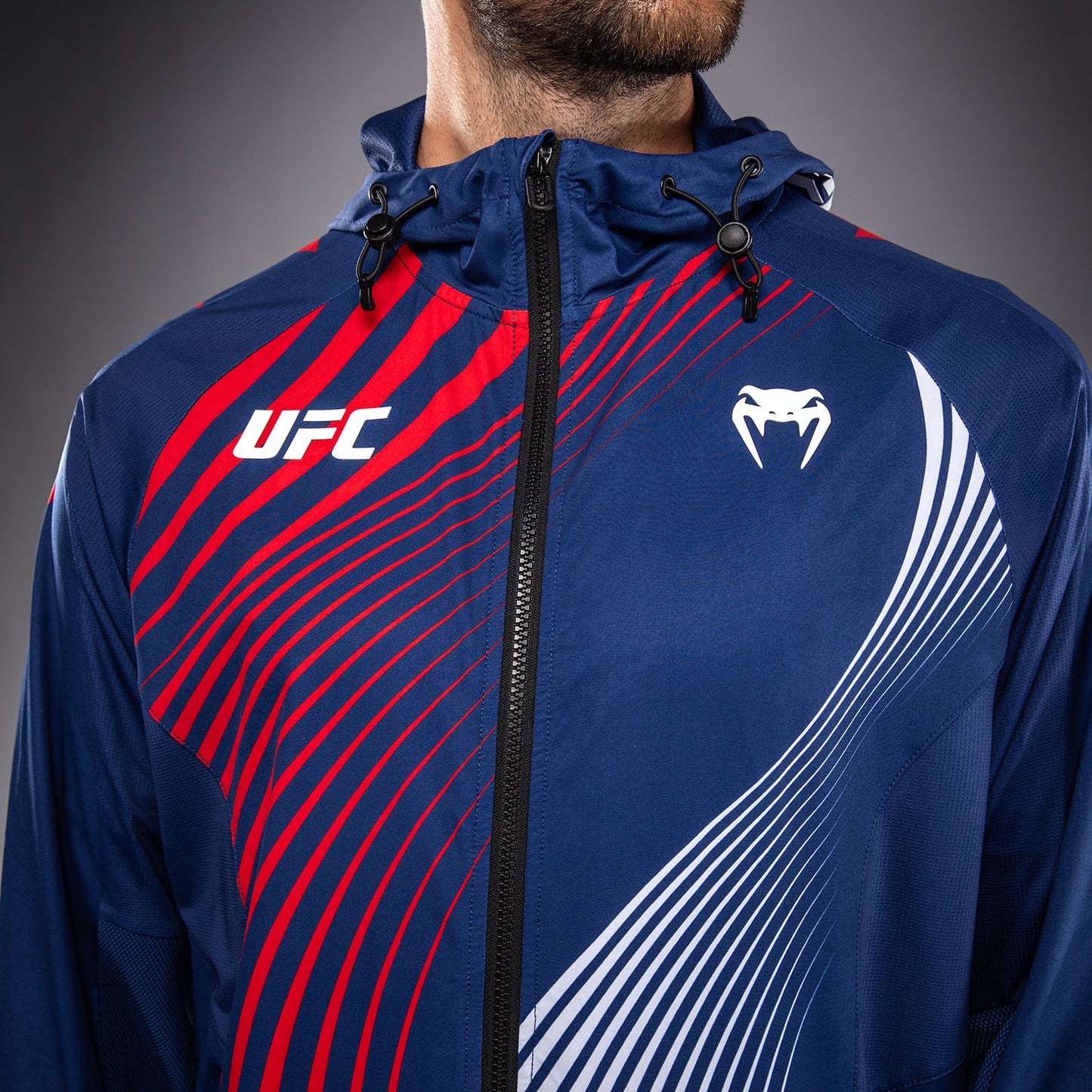 Official UFC Freedom 250 by Venum Authentic Fight Night Walkout Hoodie für Herren - Blau