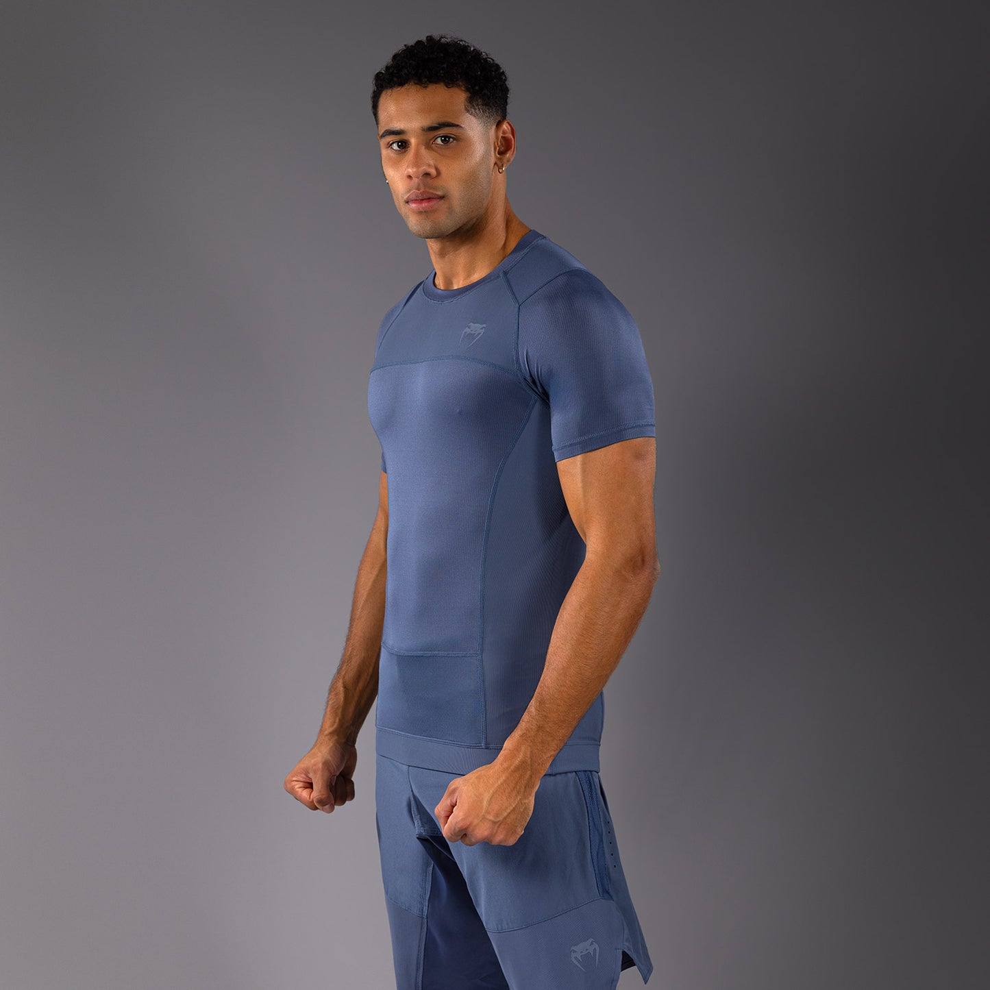 Venum G-Fit Air Herren Kurzarm Rashguard - Nebelblau
