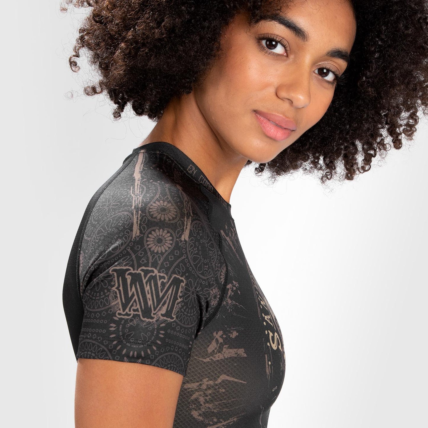 Venum Damen Santa Muerte Dark Side - Rashguard Kurzarm - Schwarz/Braun