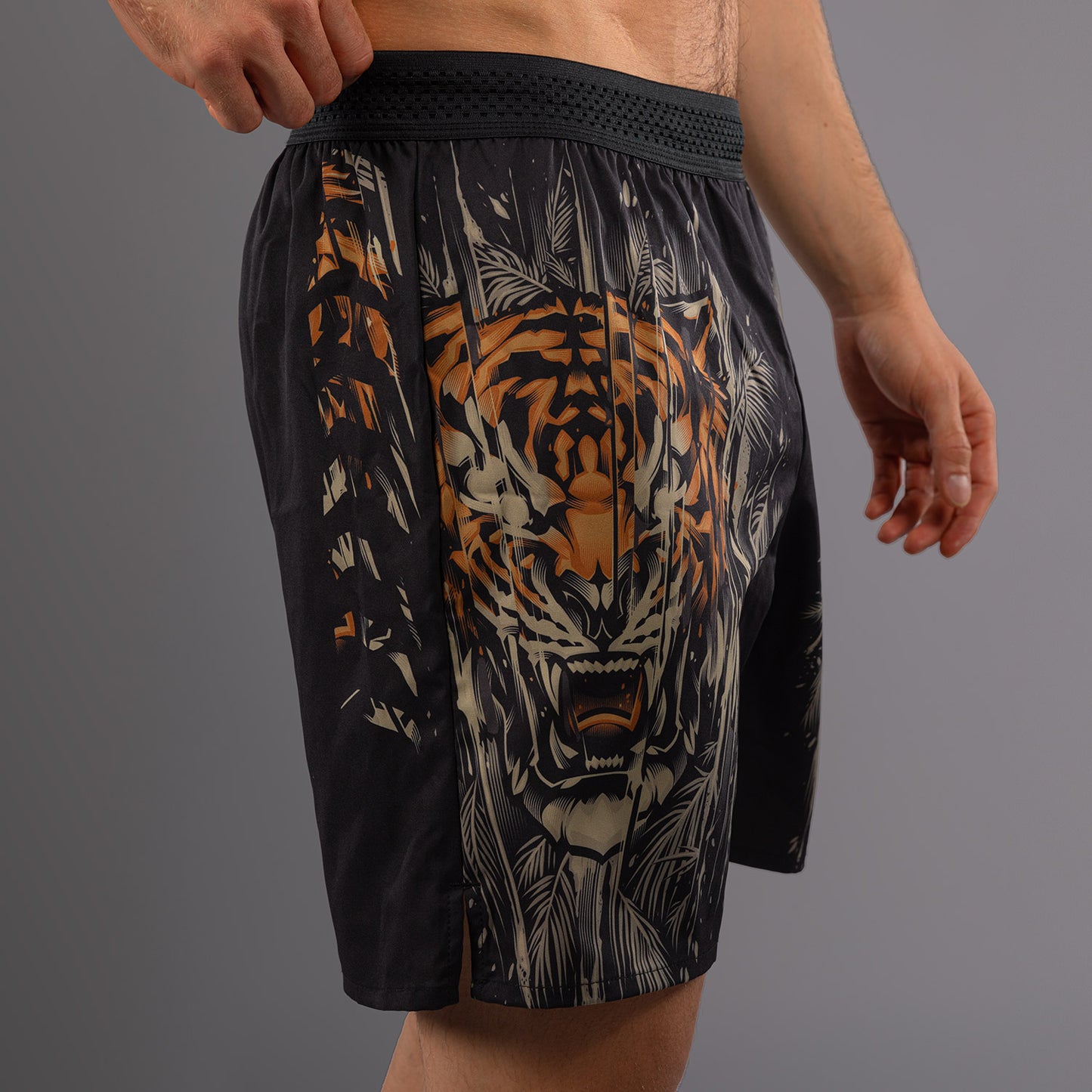 Venum Tiger Herren Trainingsshorts - Schwarz/Neon Orange