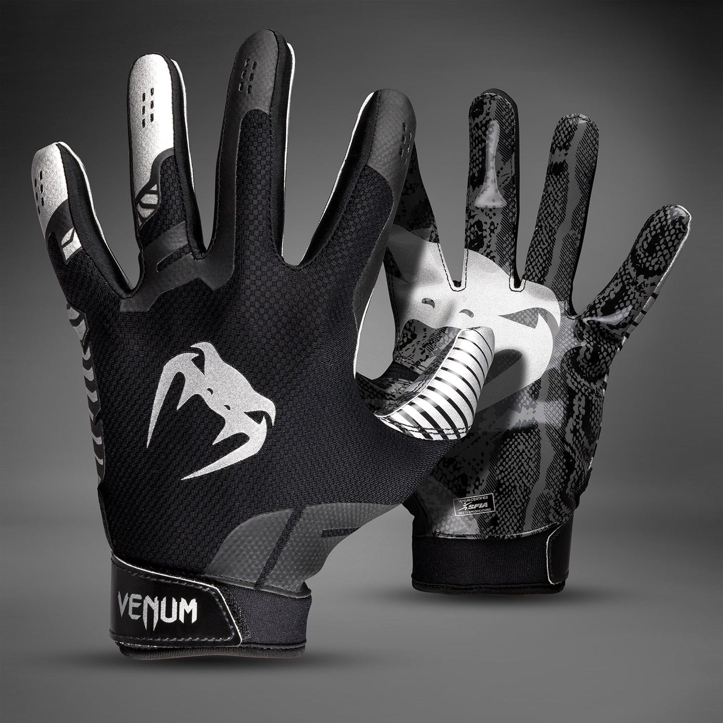 Venum Elite Football Handschuhe - Schwarz/Silber