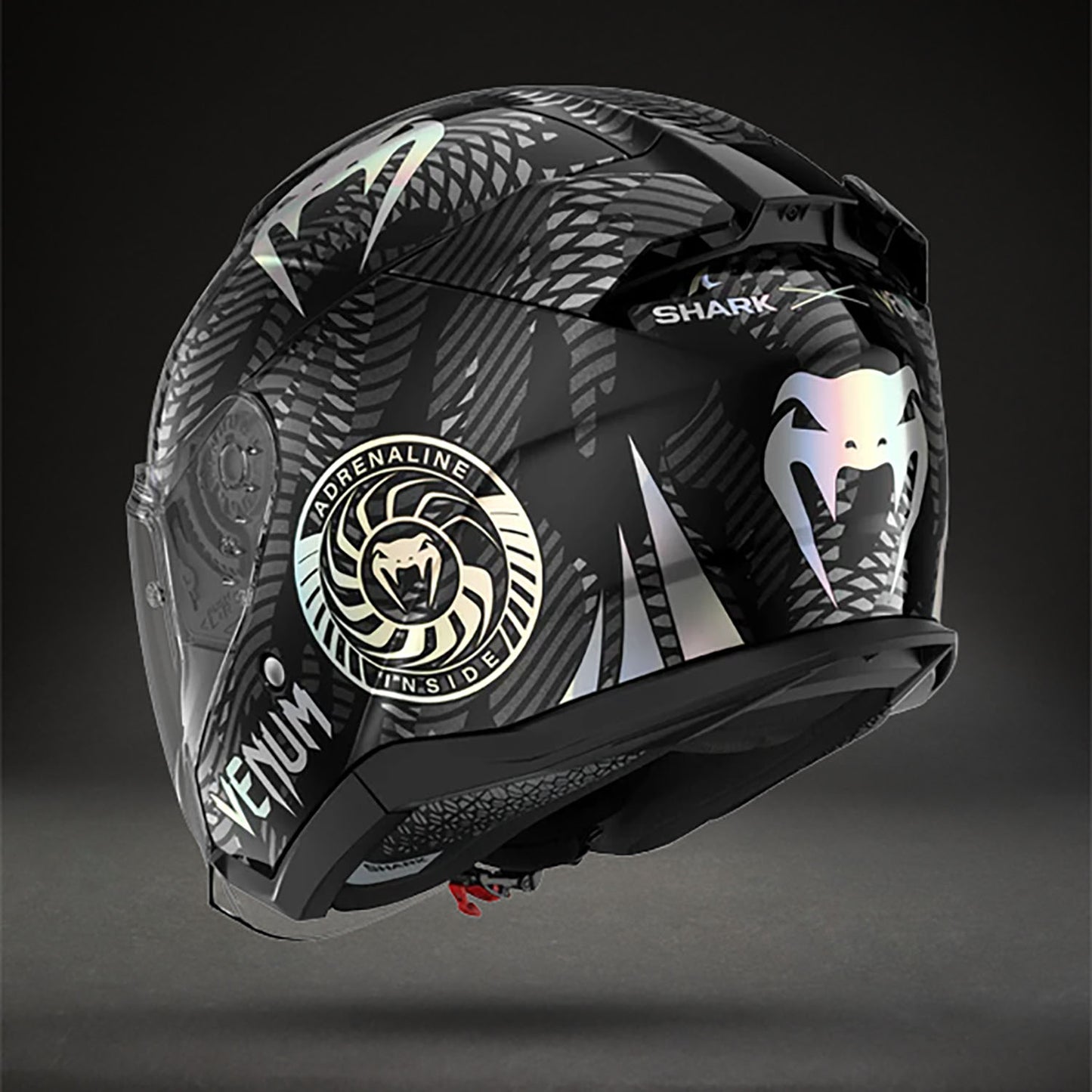 Venum x Shark SKWAL JET Motorradhelm – Schwarz Chrom Anthrazit