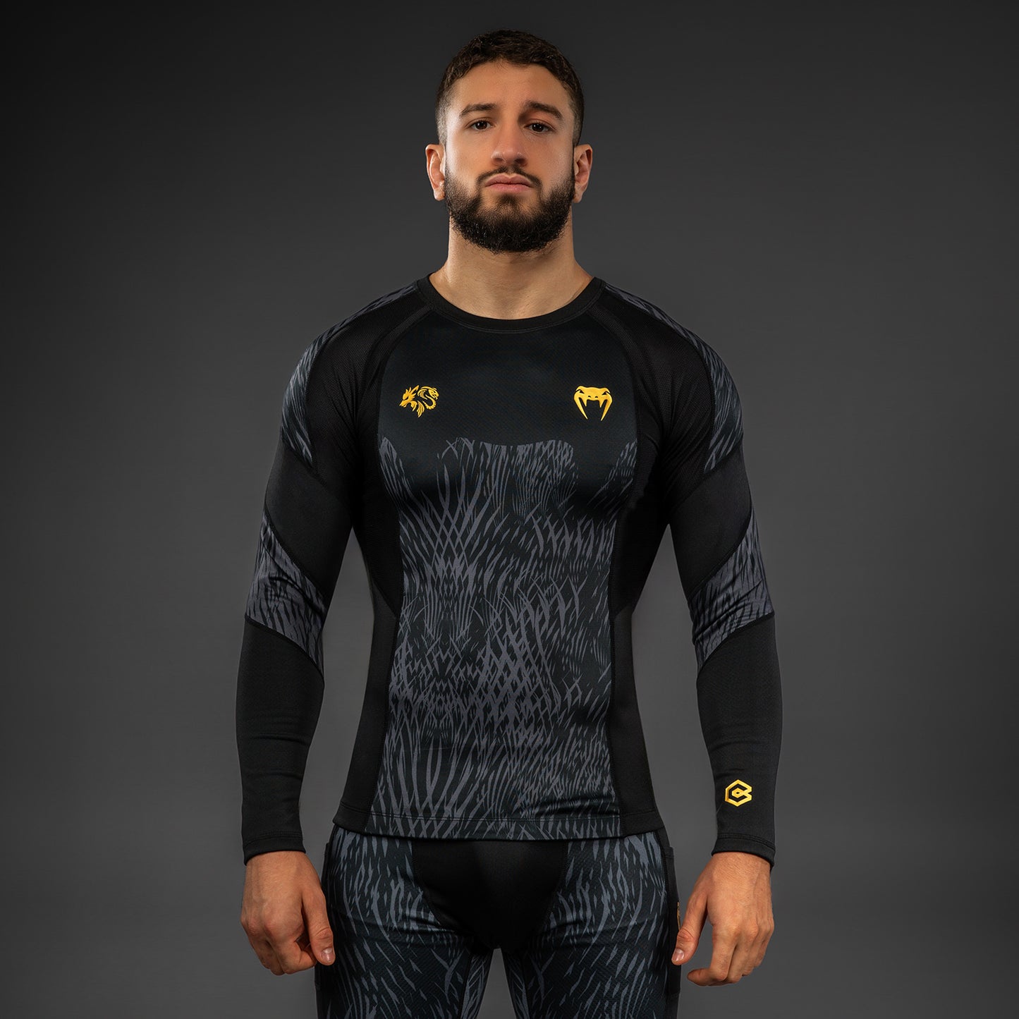 Venum x Chimaev Langarm Rashguard - Schwarz/Grau