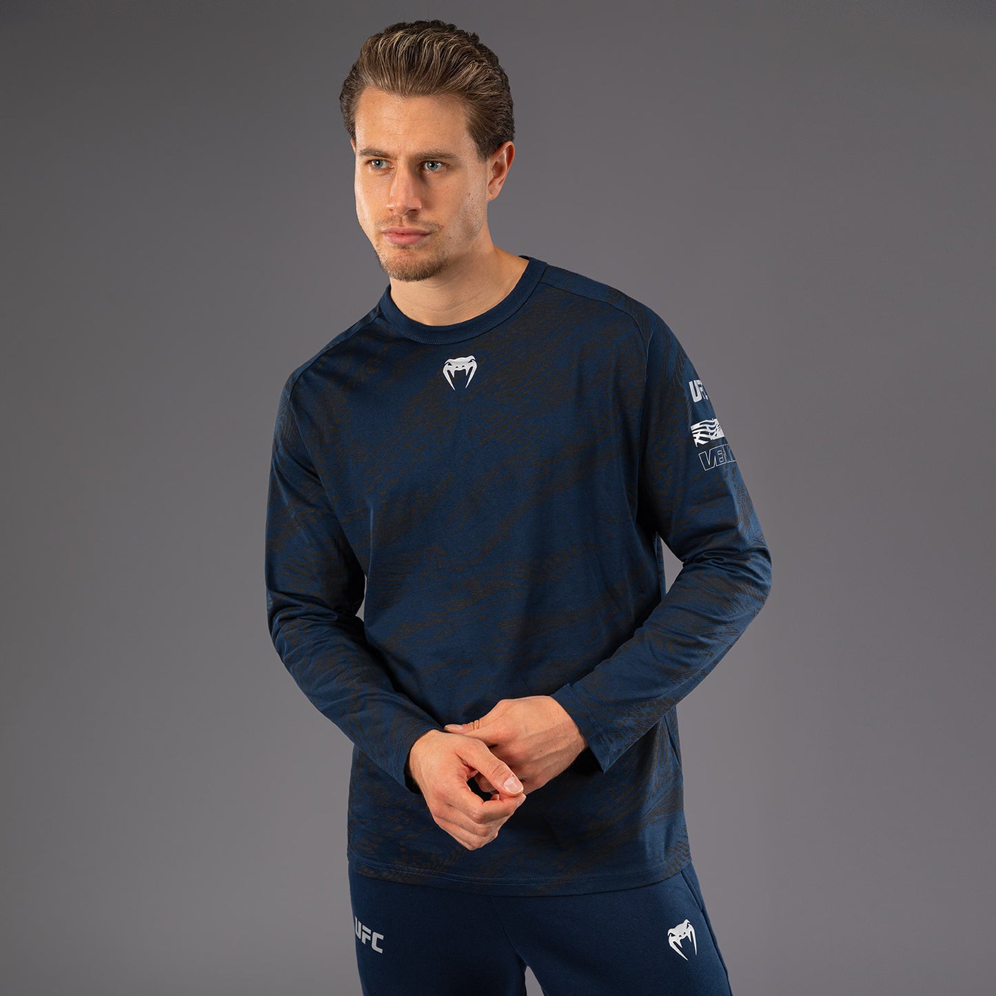 UFC Fusion by Venum Fight Week Herren Langarm T-Shirt - Ozeanisches Blau