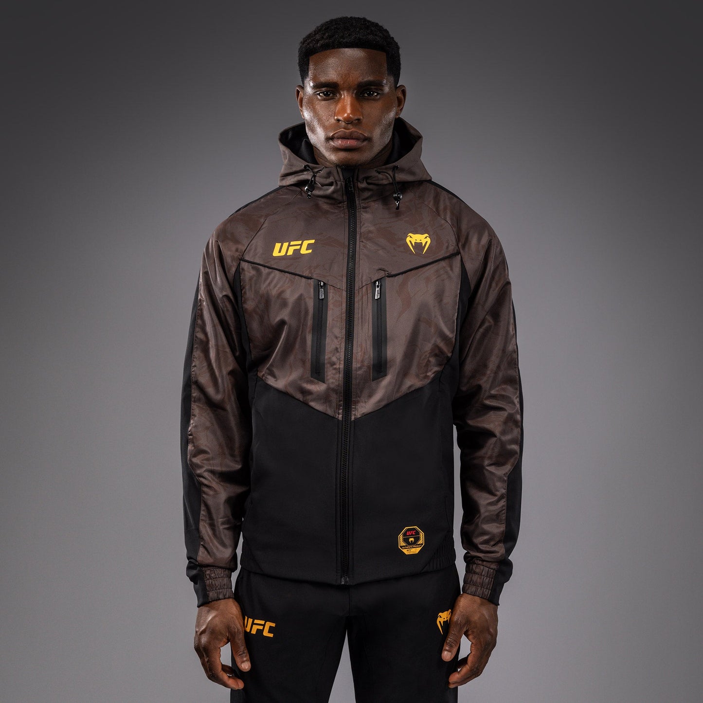 UFC Fusion by Venum Fight Week Herren Zip Hoodie - Erdiges Braun